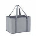 LOOM TREE Foldable Shopping Basket Easy to Clean Nonwoven Tote Basket Large Capacity Reusable Grocery Tote, Gray | Home & Garden