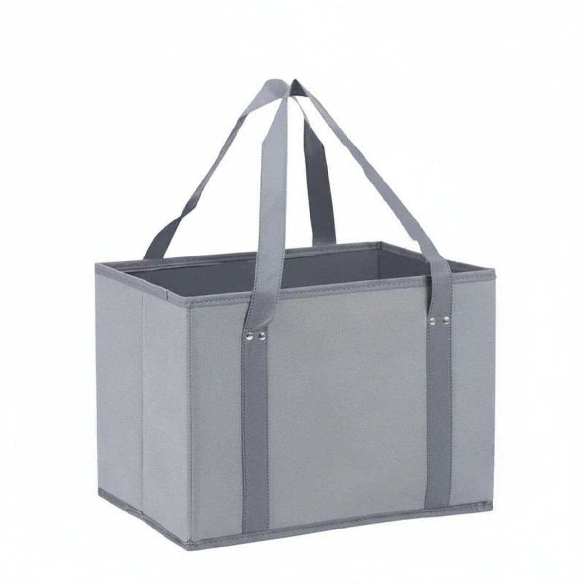 LOOM TREE Foldable Shopping Basket Easy to Clean Nonwoven Tote Basket Large Capacity Reusable Grocery Tote, Gray | Home & Garden