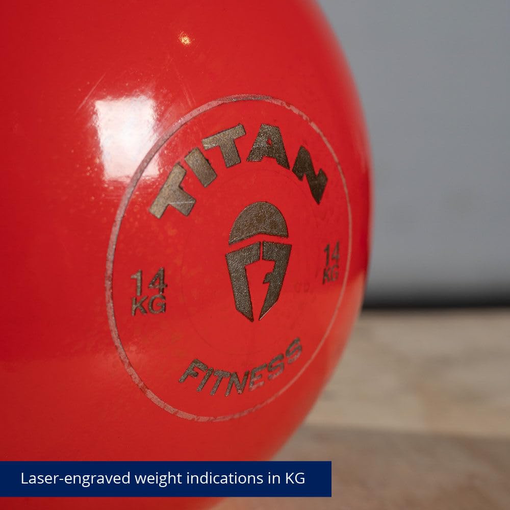 Titan Fitness 14 Kg Competition Kettlebell, Single Piece Casting, Kg Markings, Full Body Workout