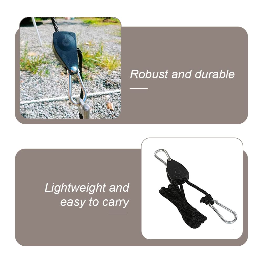 Adjustable Rope Buckle Tent Canopy Rope Stop Buckle Tent Guy Ropes With Pulley For Outdoor Camping Hiking