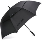 G4Free 68 Inch Automatic Open Golf Umbrella Extra Large Oversize Double Canopy Vented Windproof Waterproof Stick Umbrellas(Black