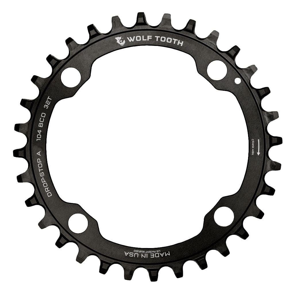 Wolf Tooth 104 BCD Spider Mountain Bike Chainring for Shimano 12spd Hyperglide+ Chain (34 Tooth, Drop-Stop ST, MTB)