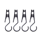 Omuky Light Hook Multifunctional Tent Canopy Clip Outdoor Camping Equipment Accessories Practical Clothespin 4Pcs (Black-4Pcs)