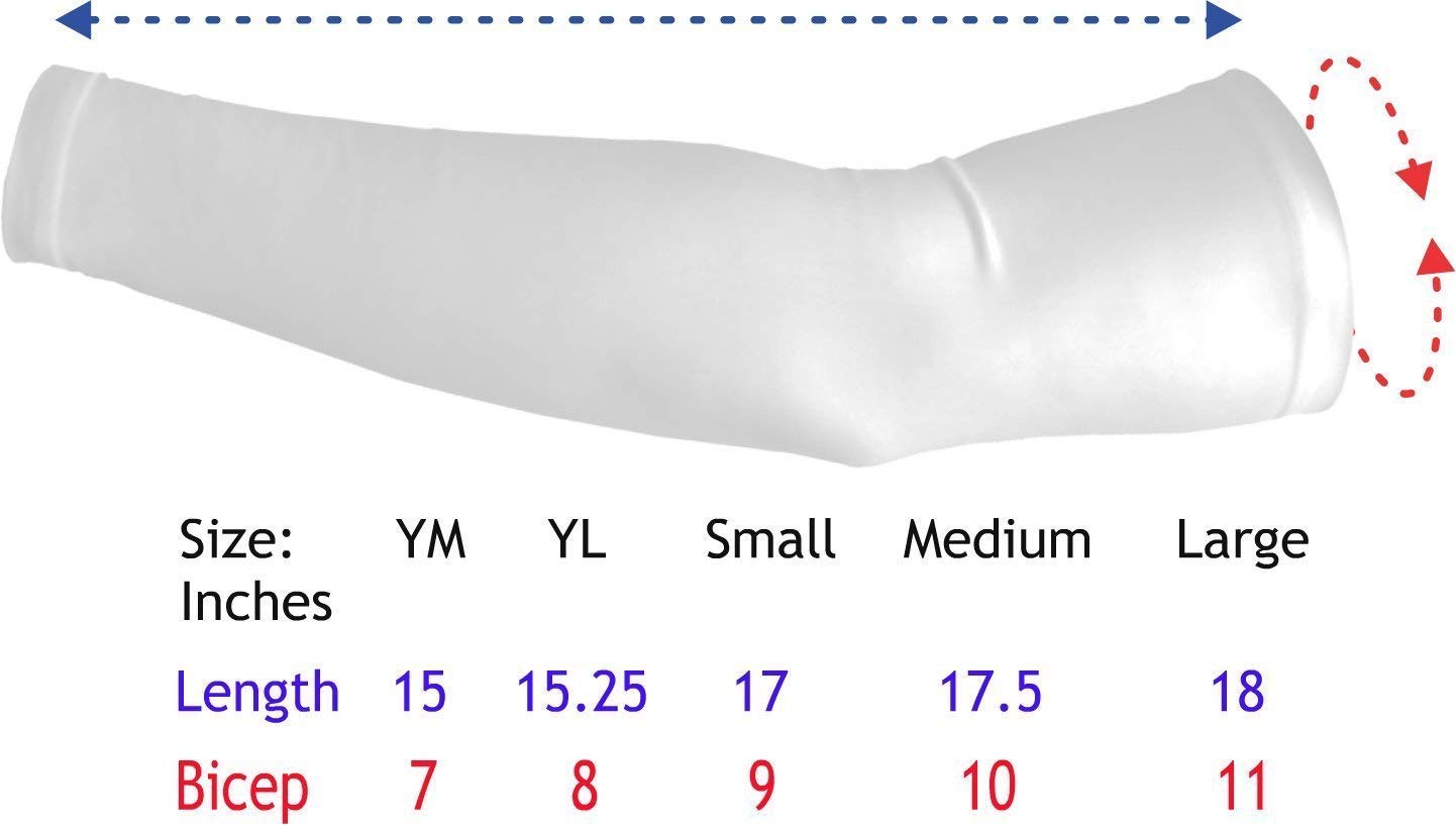 Sports Farm New! - Royal Light Blue Lightning Moisture Wicking Compression Arm Sleeve (Youth Medium)