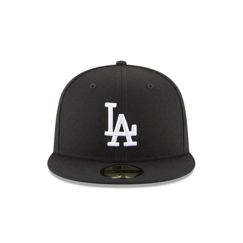 New Era 11591149: Los Angeles Dodgers Basic Black/White 59Fifty Unisex-Adults Fitted Cap (7 3/4)