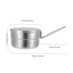 Denpetec Stainless Steel Camping Cook Pot With Lid And Folding Handle Camping Cookware 1.5L Large Capacity Bento Pot For Camping