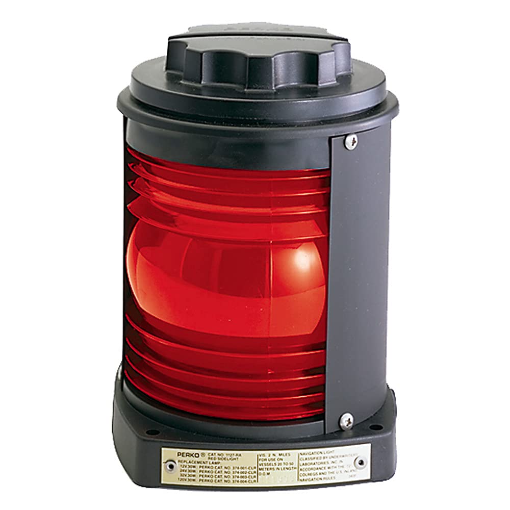 Perko Side Light  Black Plastic, Red Lens