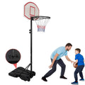 Kids Portable 5.4-7 Ft Height Adjustable Basketball Hoop Stand, 28 Inch Backboard, Basketball Goals Indoor/Outdoor