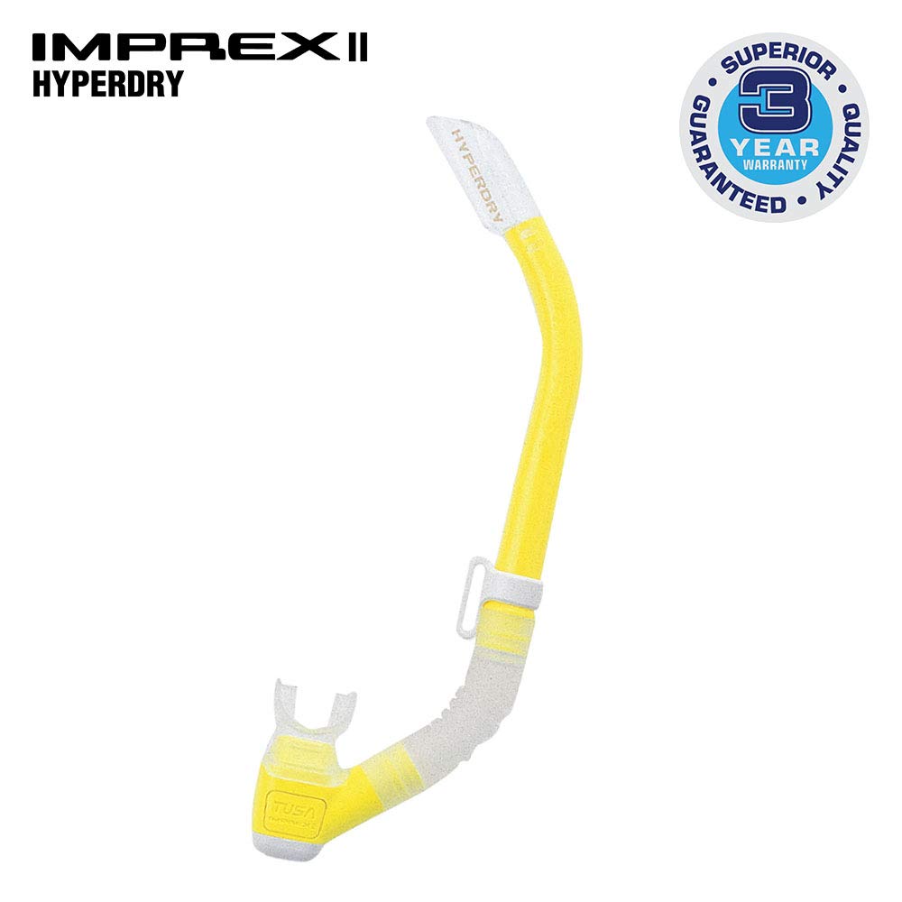 Tusa Sp-580 Imprex Ii Hyperdry Scuba Diving Snorkel, Flash Yellow