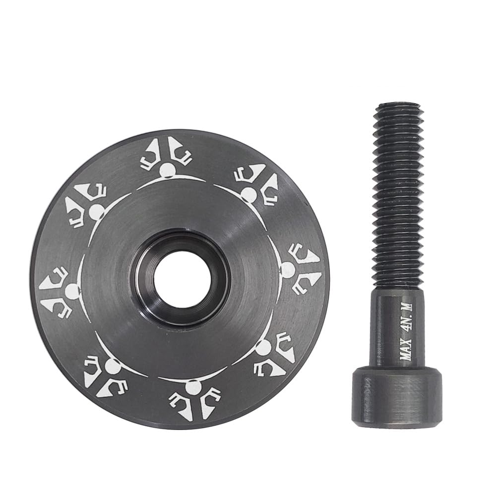 Deying Bike Headset Cap With Aluminum Bolts 1-1/8 Stem Top Cap With Aluminum Alloy Bolt For Mtb, Road Bike (Grey)
