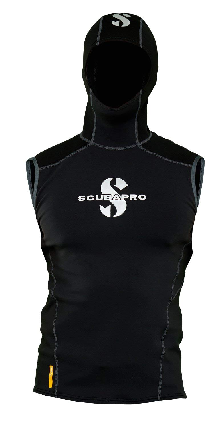 Scubapro Mens 1Mm Hybrid Hooded Diving Vest, 3X-Large, Black
