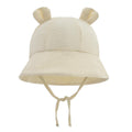 Atorse Bucket Hat For Baby Kids Beach Cap Infant Cap Cute Wide Brim Newborn Sun Hat Beige