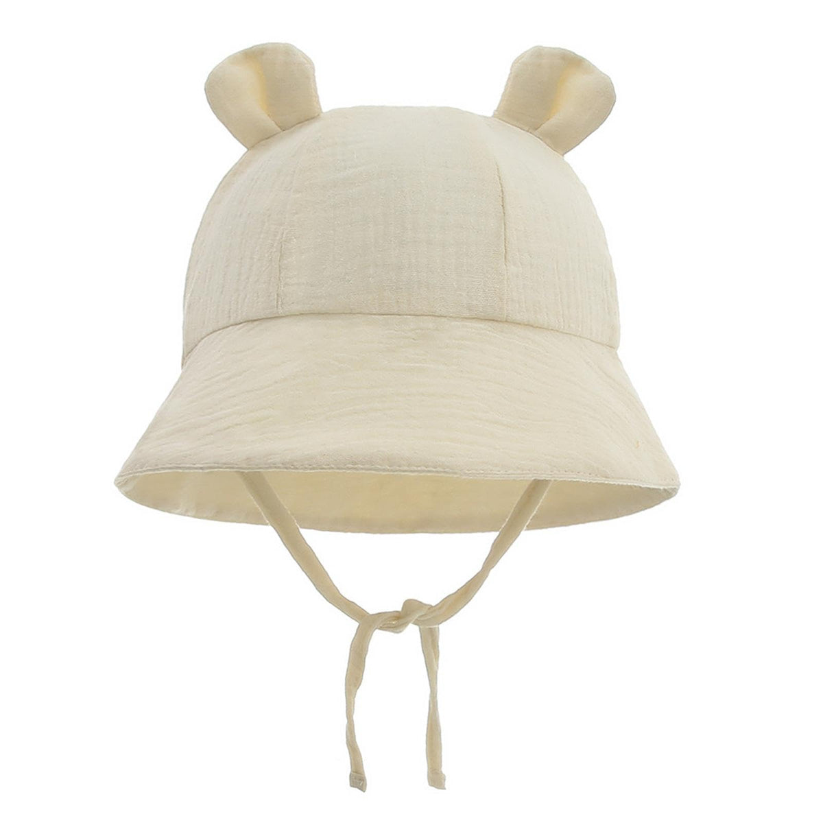 Atorse Bucket Hat For Baby Kids Beach Cap Infant Cap Cute Wide Brim Newborn Sun Hat Beige