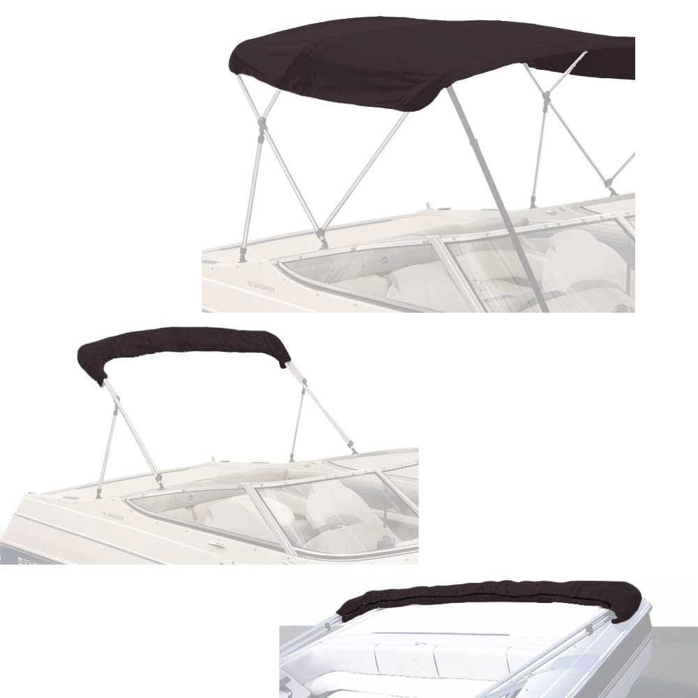 Savvycraft 4 Bow Bimini Replacement Top Canvas Cover4 Bow 96'' L 73''-78'' W Black Color