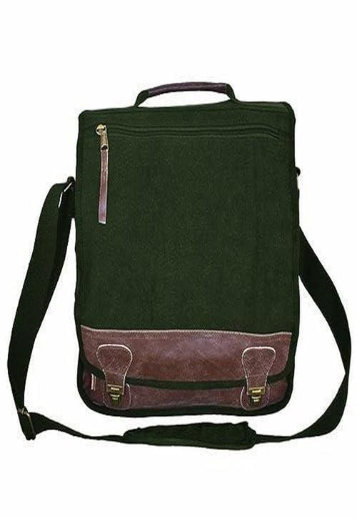 'Classic'' Euro-Style Messenger Bag - Olive Drab