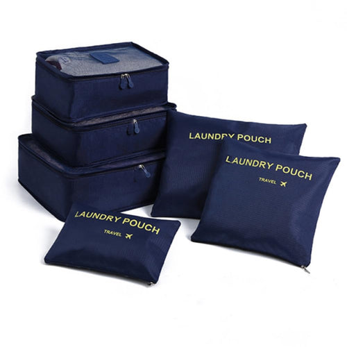 6 Pcs Lightweight Packing Cubes, Travel Foldable Suitcasem Storage Packing Organizers Luggage Laundry Bags Compression Pouches (