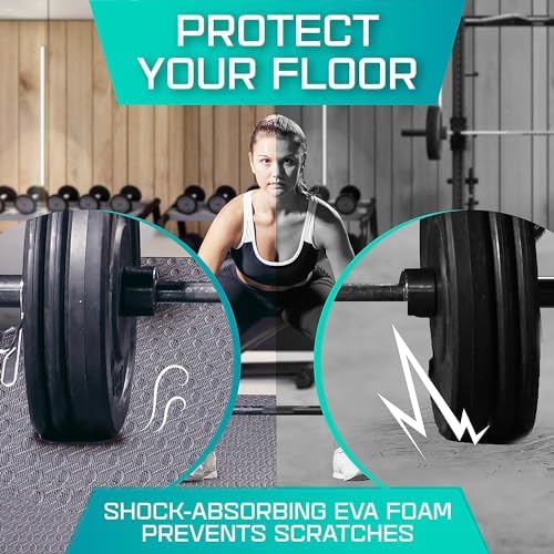 Yes4All Interlocking Exercise Foam Mats With Border - Interlocking Floor Mats For Gym Equipment - Eva Interlocking Floor Tiles J