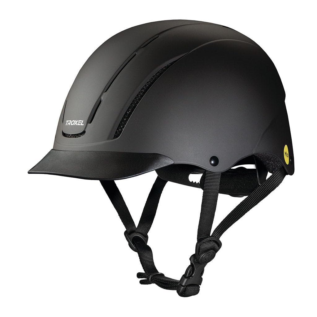 Troxel Spirit MIPS Technology Full Coverage Horse Riding Helmet, Horseback Riding Gear for Equestrians, Large (7-3/8-7-3/4), Bla