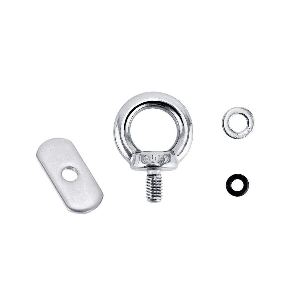 4 Pack 316 Ss Track Mount Tie Down Eyelet, Hold Bungee Cord Or Ropes Up To 0.6''