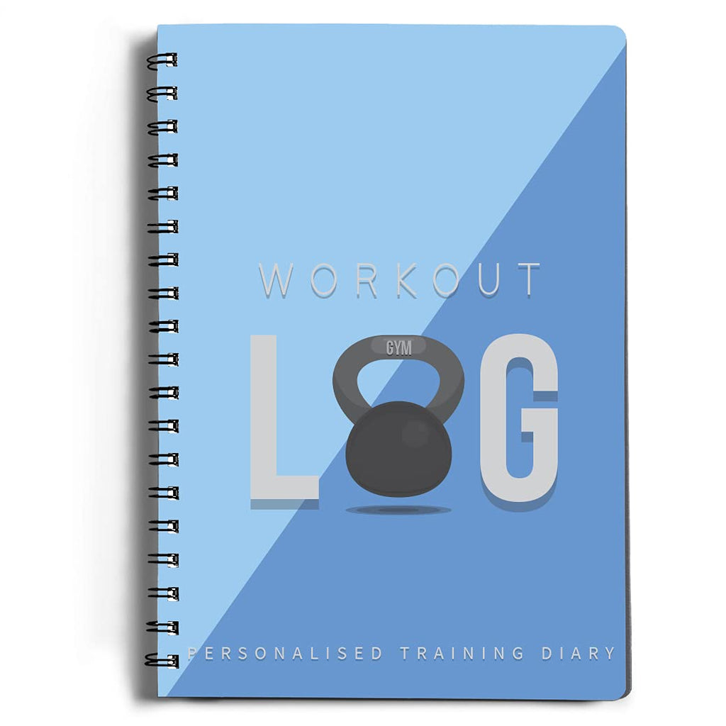 Workout Planner For Daily Fitness Tracking & Goals Setting (A5 Size, 6A X 8A, Azure Blue), Men & Women Personal Home & Gym Train