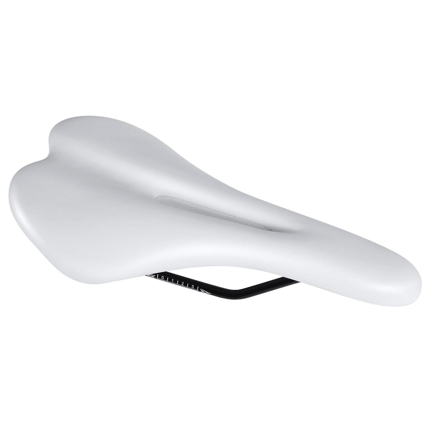 Bike Saddle Seat Pad Breathable Hollow Thicks Comfortable Bicycle Fit for MTB Road Bike Fixed Gear Bike (Normal, White)