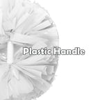 Hooshing 2Pcs White Cheerleading Pom Poms With Baton Handle Cheer Pom Poms For Team Spirit Sports Dance Cheering Kids Adults