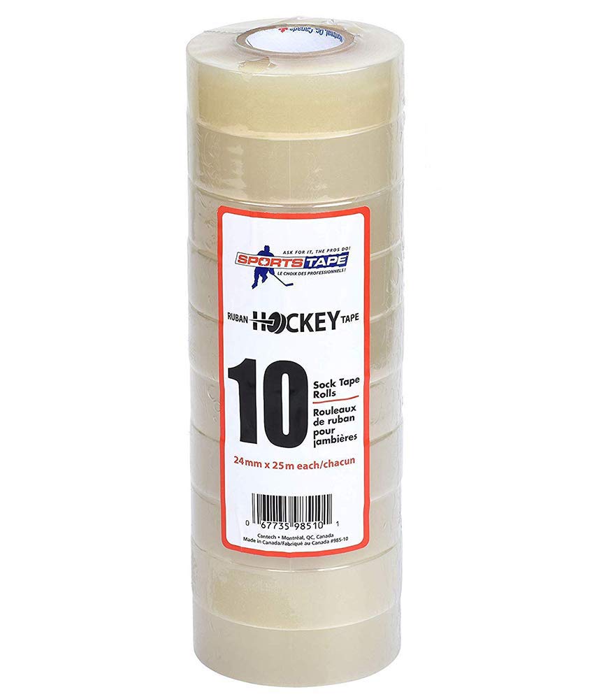Sports Tape Sportstape Clear Hockey Tape - For Socks And Gear, Easy To Stretch And Tear (10 Pack), One Size