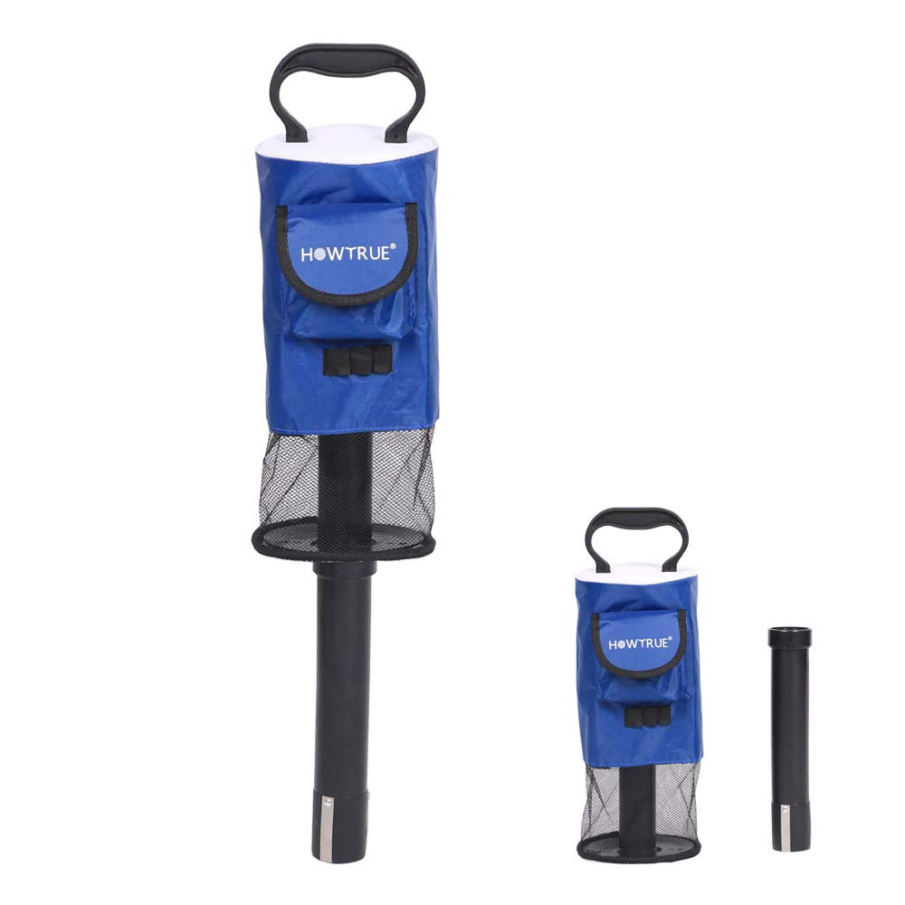 How True Golf Ball Retriever, Portable Shag Bag Golf Ball Pick Up With Removable Plastic Tube, Pocket Shagger Storage, Blue