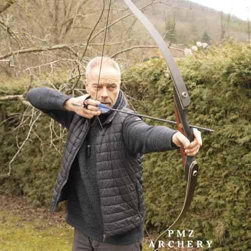 Pmz Recurve Bow And Arrow, Newset Professional Aldults Archery Hunting Bow, 60'' Wooden Takedown Bow, For Youth Beginners To Adv