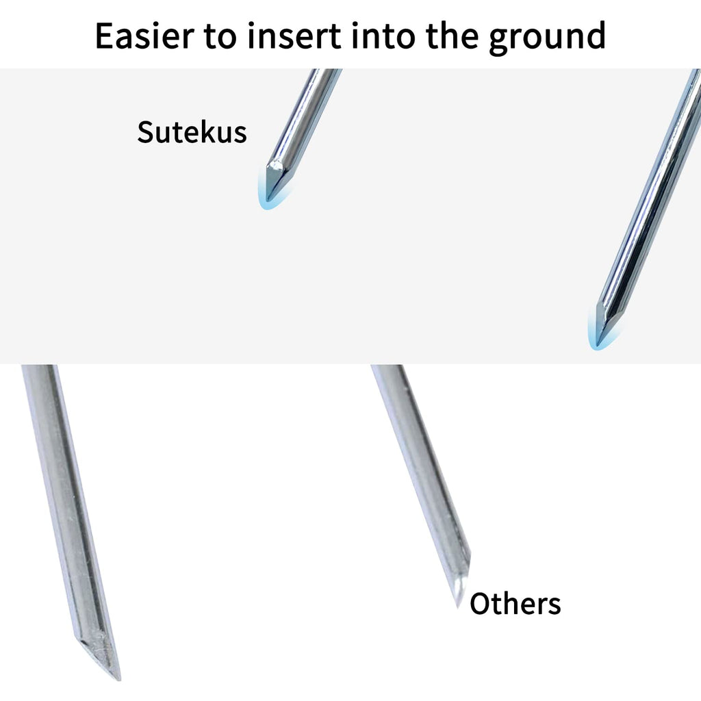 Sutekus Trampoline Stakes Wind Stake Heavy Duty U Shape Steel Ground Anchors For Trampoline Garden Camping Soccer Goals (Silver/