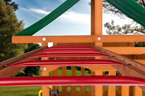 Playset Monkey Bars | Red | 6 Metal Monkey Bars, Hardware & Easy Installation Instructions Included | Diy Swingset Accessory | B