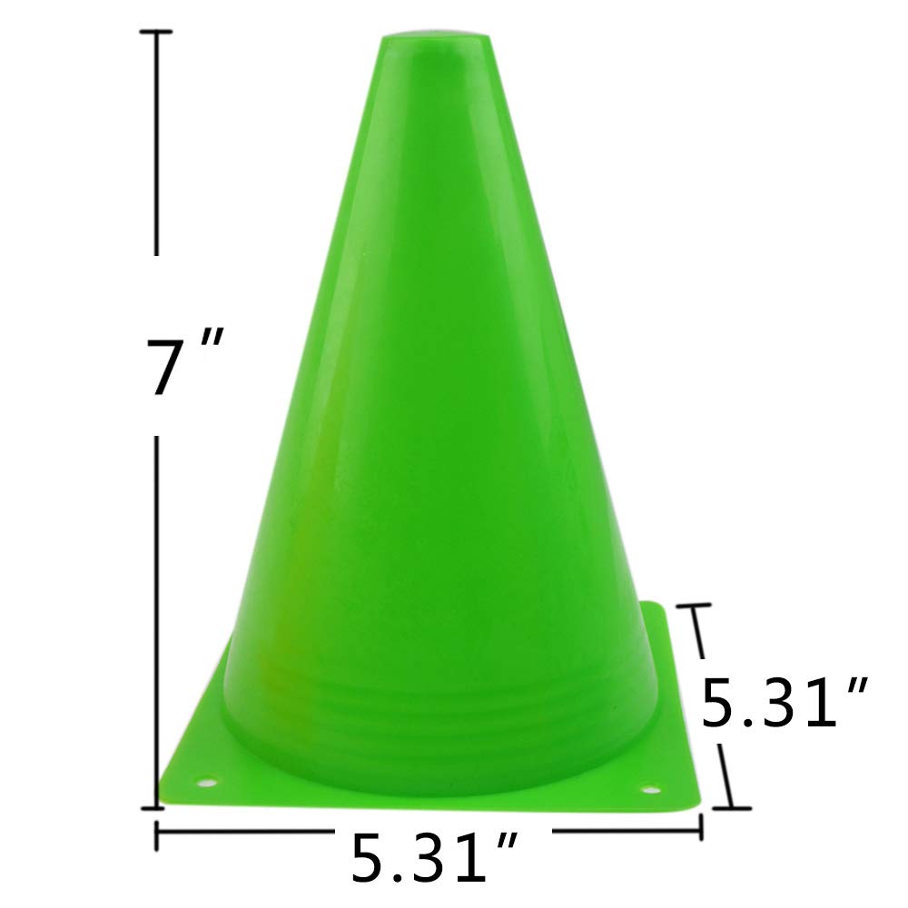 Mirepty 7 Inch Plastic Traffic Cones Sport Training Agility Marker Cone For Soccer, Skating, Football, Basketball, Indoor And Ou