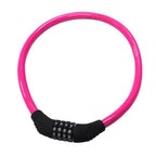 Sanwo Security Bike Lock 4 Digit Resettable Combination Cable Lock For Bicycle , 2 Feet X 1/2 Inch (Pink)
