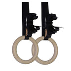 Titan Fitness Wooden Gymnastics Rings With Cam Buckle Straps, Home Gym Equipment, 8?