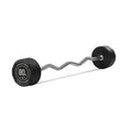 Titan Fitness 80 Lb Rubber Ez Curl Fixed Barbell, Pre-Loaded Weight Bar For Strength Training & Weightlifting