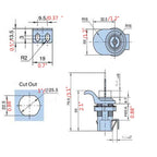 2Pcs Push Button Series Plastic & Metal To Close Latch With Locking For Marine Boat Tool Box, Glove Box