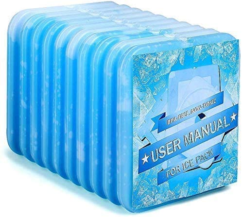 Oicepack 10     Cool Coolers Slim Ice Packs Quick Cooling & Long-Lasting For Lunch Box | Lunch Bags | Freezer Packs Reusable Coo
