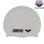Arena Classic Unisex Silicone Swim Cap For Adults, Training And Racing, 100% Silicone, Wrinkle-Free, Whiteblack