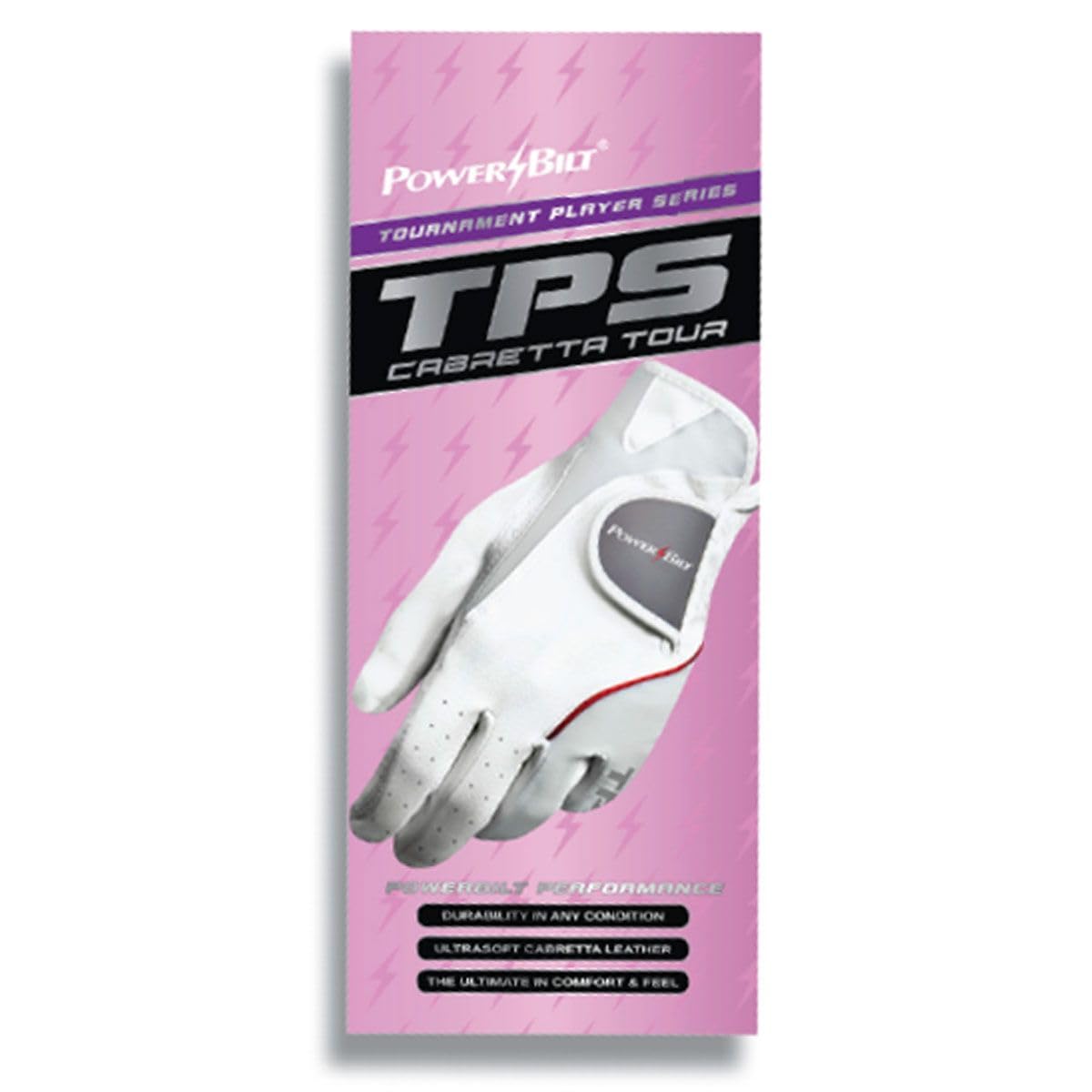 Powerbilt Tps Cabretta Tour Golf Glove - Women? Left Hand Medium, White (For Right-Handed Golfer)