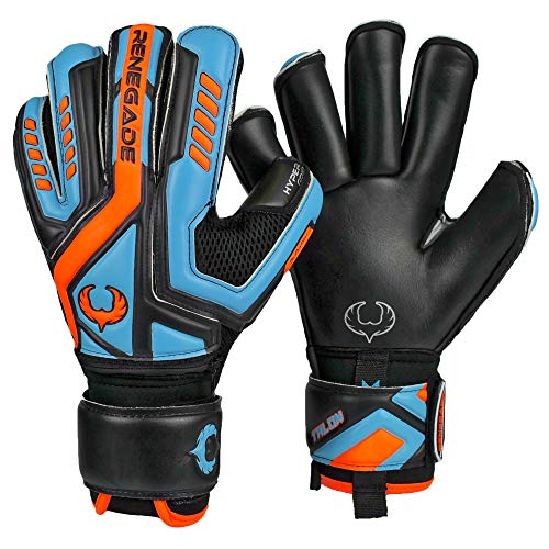 Renegade Gk Talon Cyclone 2 Goalie Gloves With Pro-Tek Fingersaves | 4Mm Hyper Grip & Duratek | Black, Orange, Blue Soccer Goalk