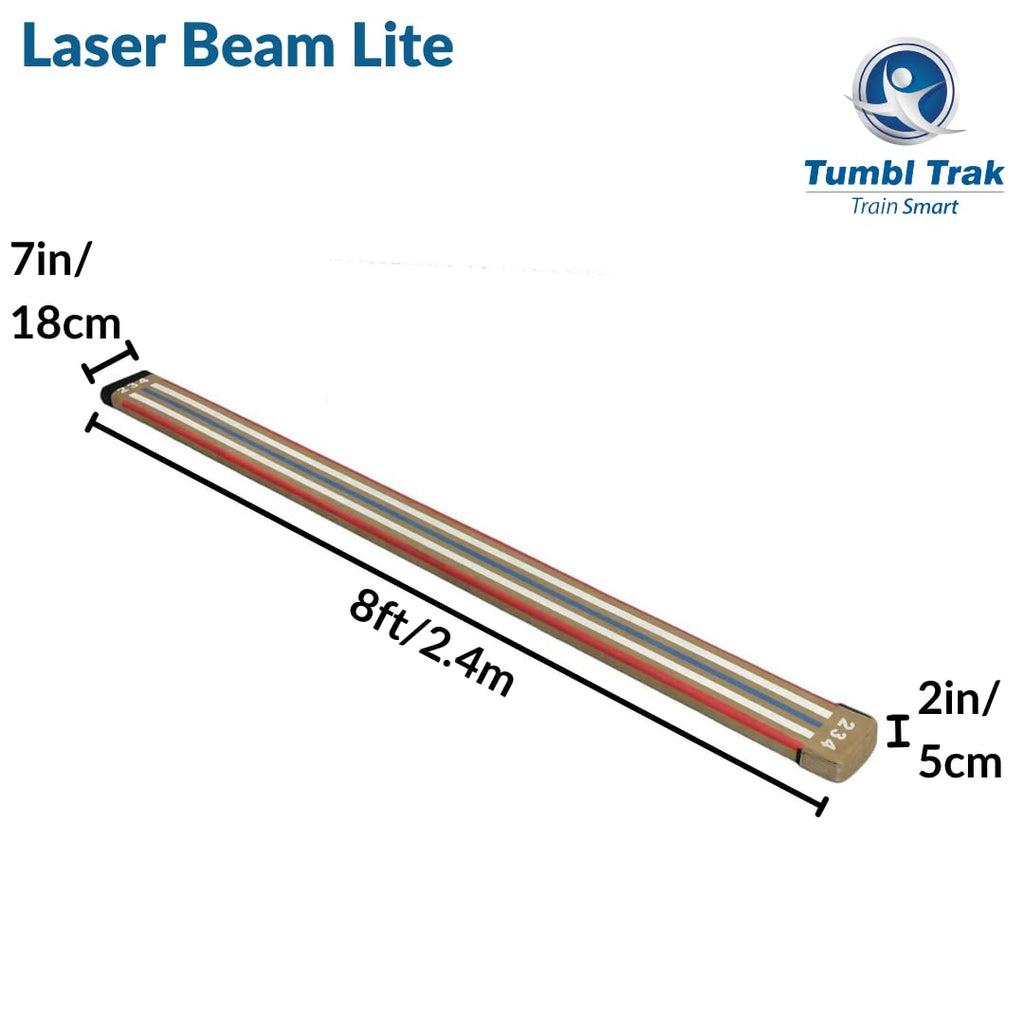 Tumbl Trak 8 Ft Laser Beam With Solid Wood Core, Low Gymnastics Balance Beam For Home