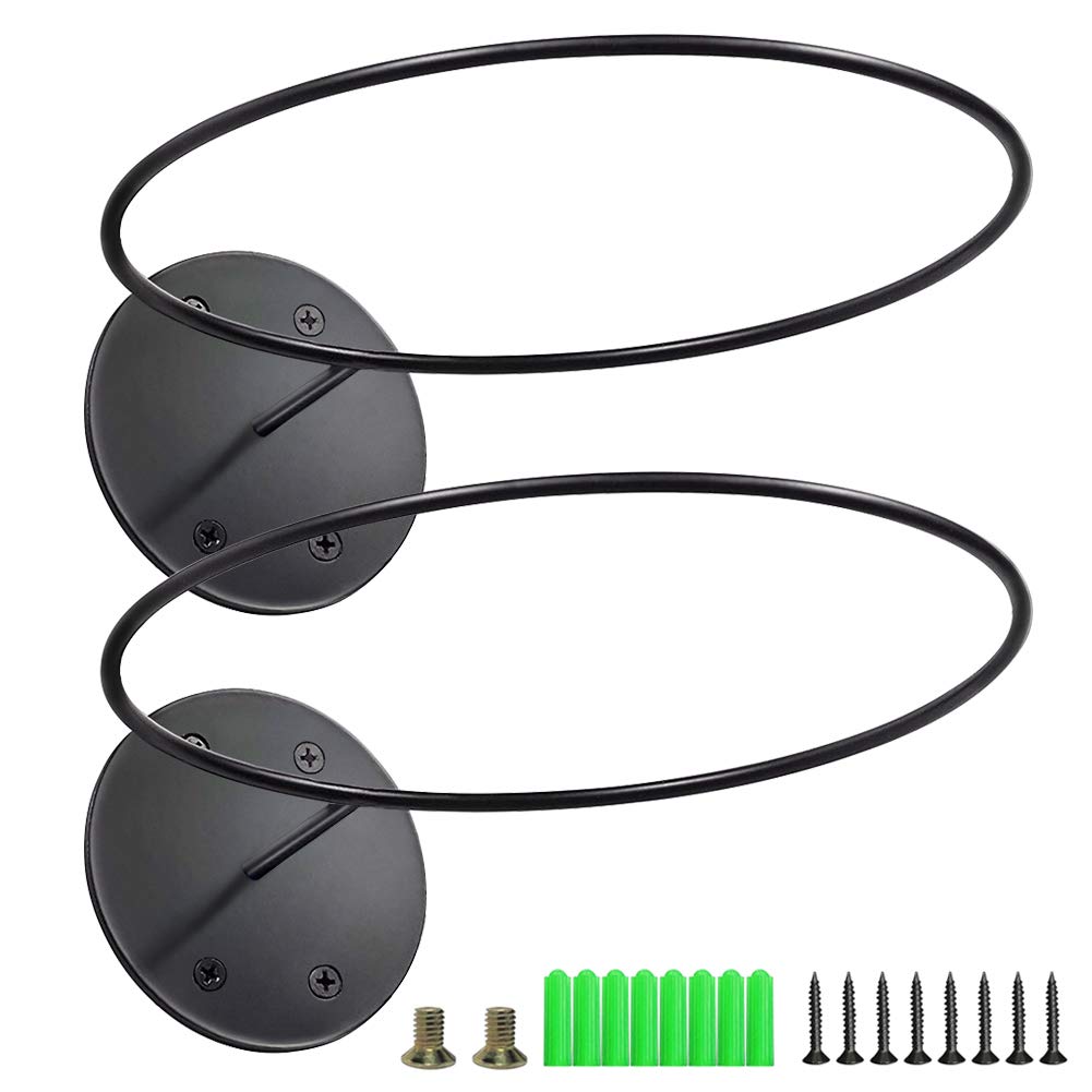 Calenzana 2 Pack Sports Ball Holders Wall Mount Display Rack For Basketball Volleyball Rugby Soccer, Black