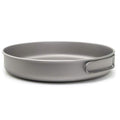 Lixada Ultralight Titanium Frypan Outdoor Camping Hiking Picnic Cooking Frying Pan 1000Ml With Folding Handle