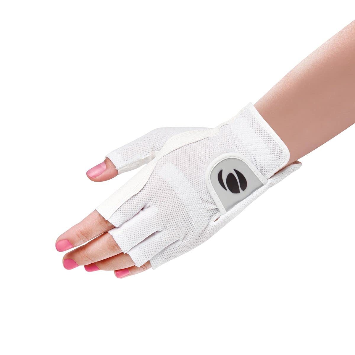 Orlimar Allante Half-Finger Golf Glove - Women? Left Hand Large (For Right-Handed Golfer),White