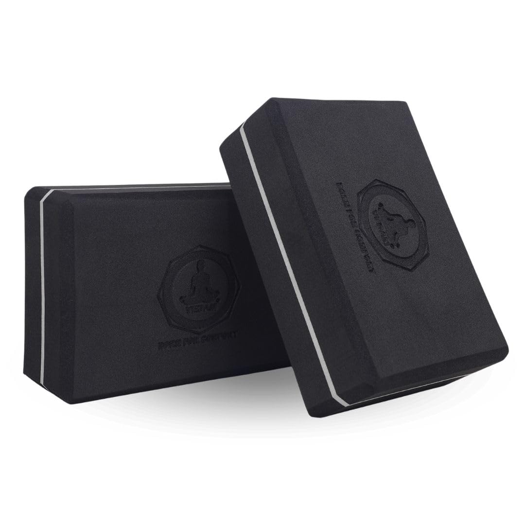 Vedam High Density Eva Foam Yoga Block Set Of 2 For Men & Women | Improve Strength & Aid Balance (Grey)