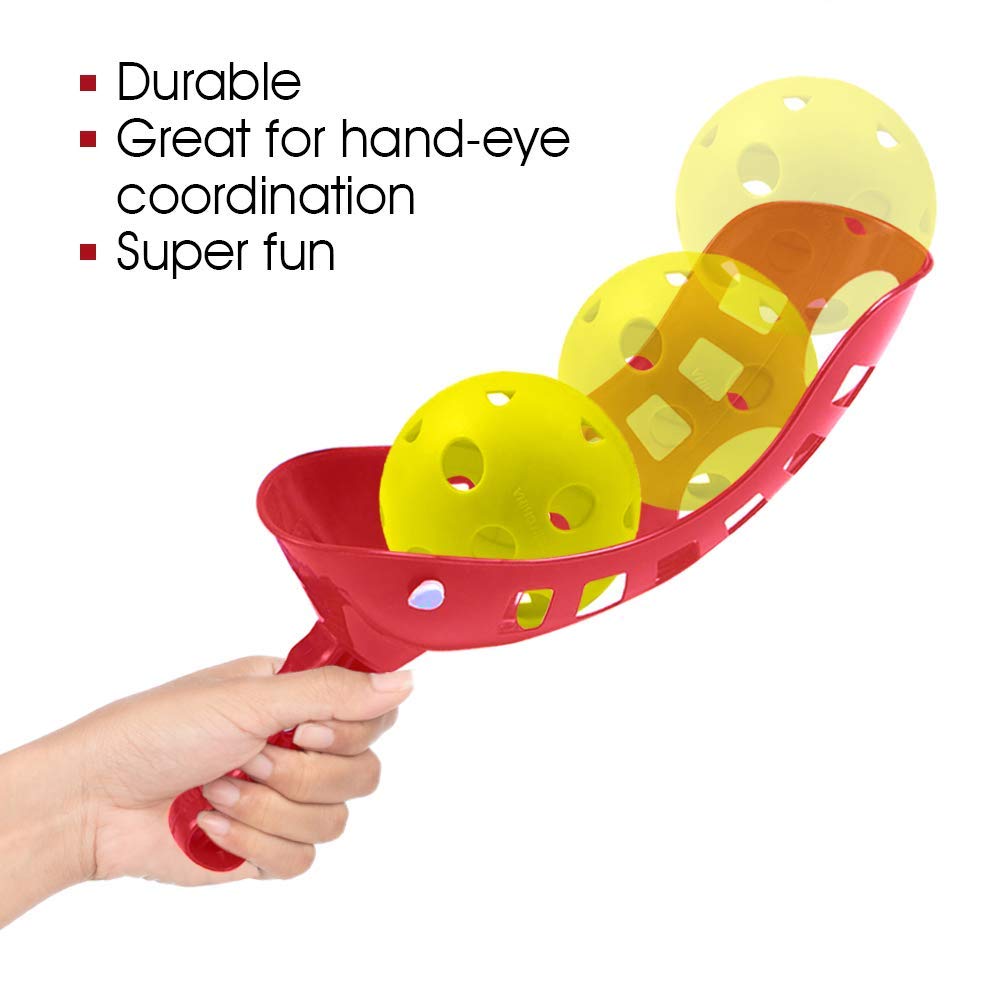 Artcreativity Scoop & Toss Game Set - 2 Scoops & 2 Balls, Fun Outdoor Lawn Game For Kids & Adults, Great For Yard, Beach, Picnic