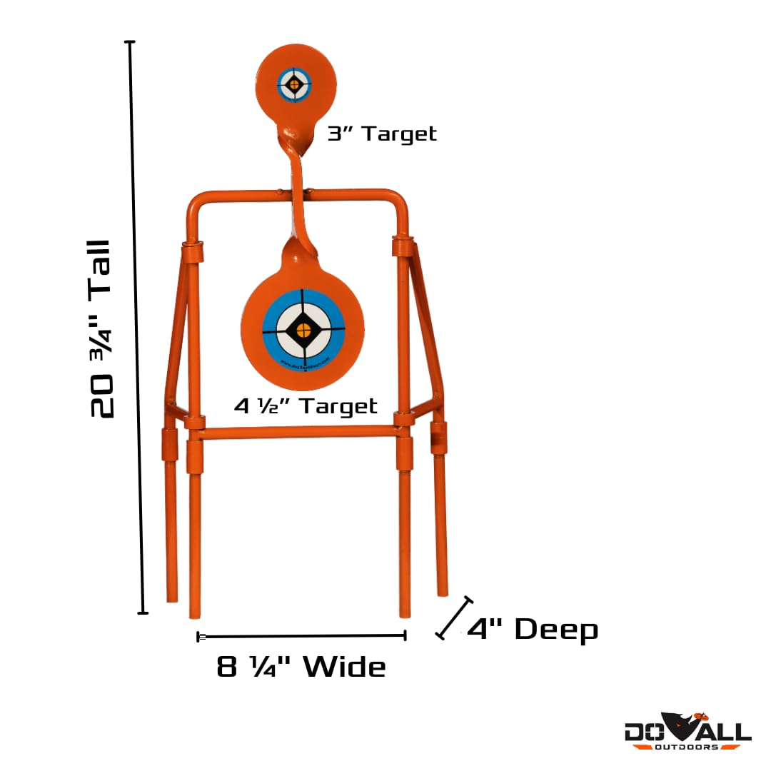 Do All Outdoors Double Blast Spinner Shooting Target With 3'' And 4.5'' Spinning Targets, Rated For 9Mm To 30.06 Soft Nose Lead