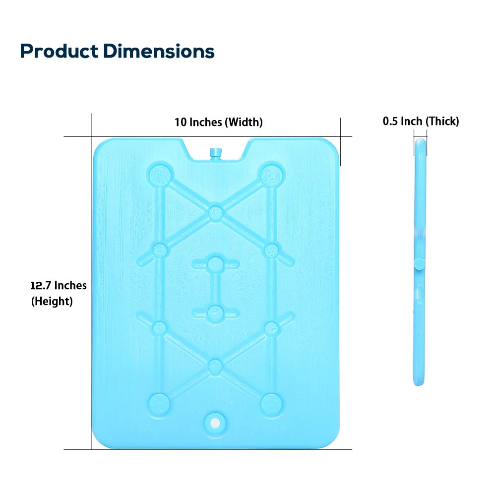 Tapleap Xl Large Ice Packs For Coolers - Slim Freezer Packs For Camping- Long Lasting Reusable Dry Ice Blocks, 13 X 10 X 0.5 Inc