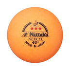 Nittaku 12 Balls Nexcel (Made In Japan) , New Material (Non-Celluloid), 3 Stars Table Tennis Ball + Free Racket Protection Edge 