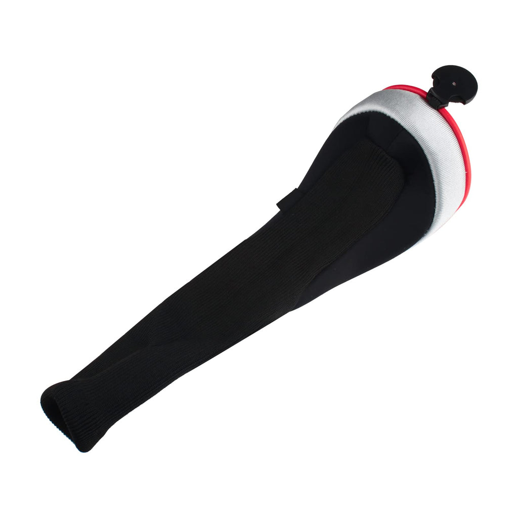 Andux 6Pcs/Set Golf Club Head Covers Long Neck (3Pcs Hybrid Covers + 3Pcs Wood Covers) (Black/Red)